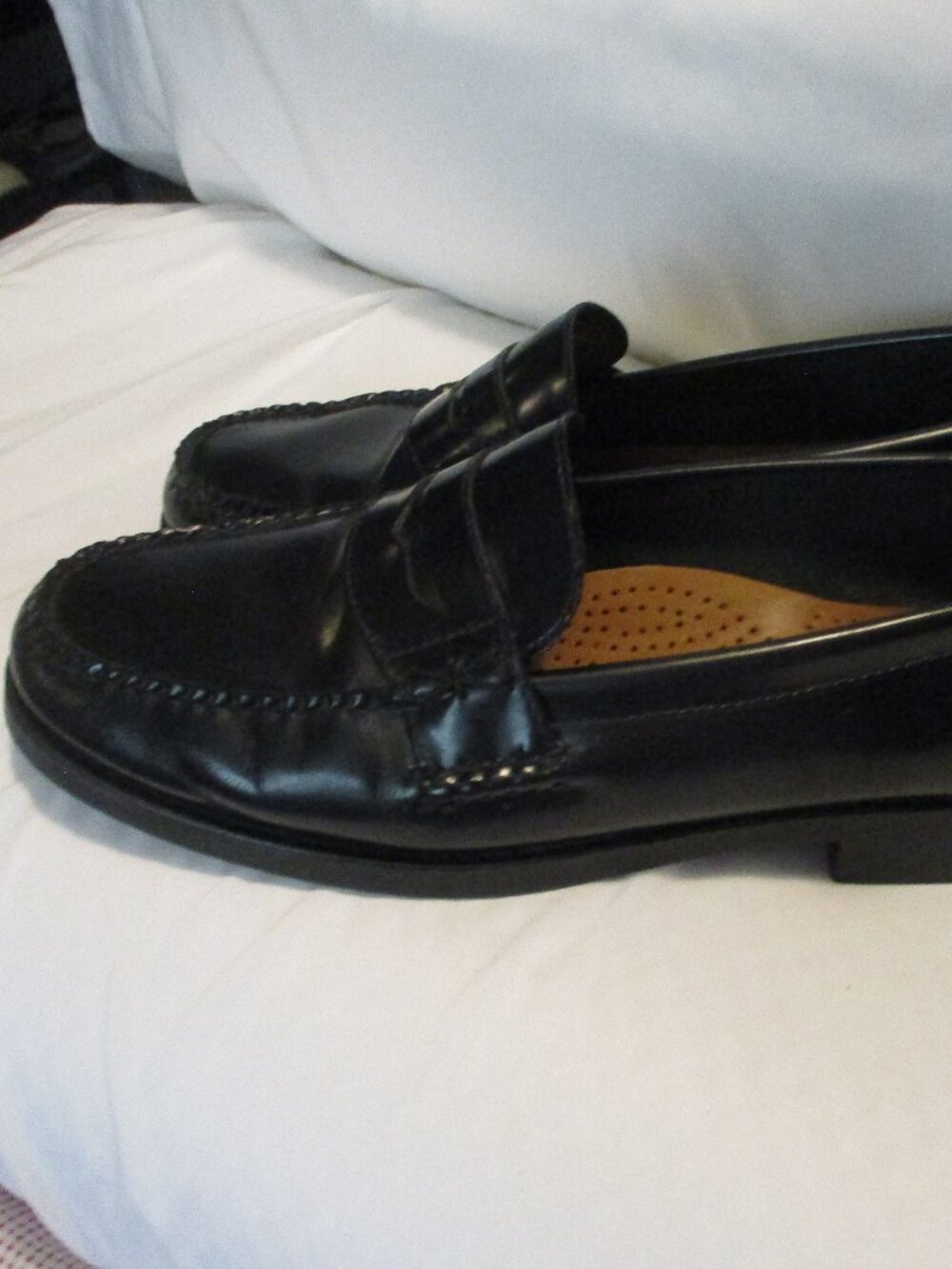 Bass Black Leather Penny Loafers 10 wide - Picture 2 of 10